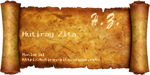 Hutiray Zita névjegykártya
